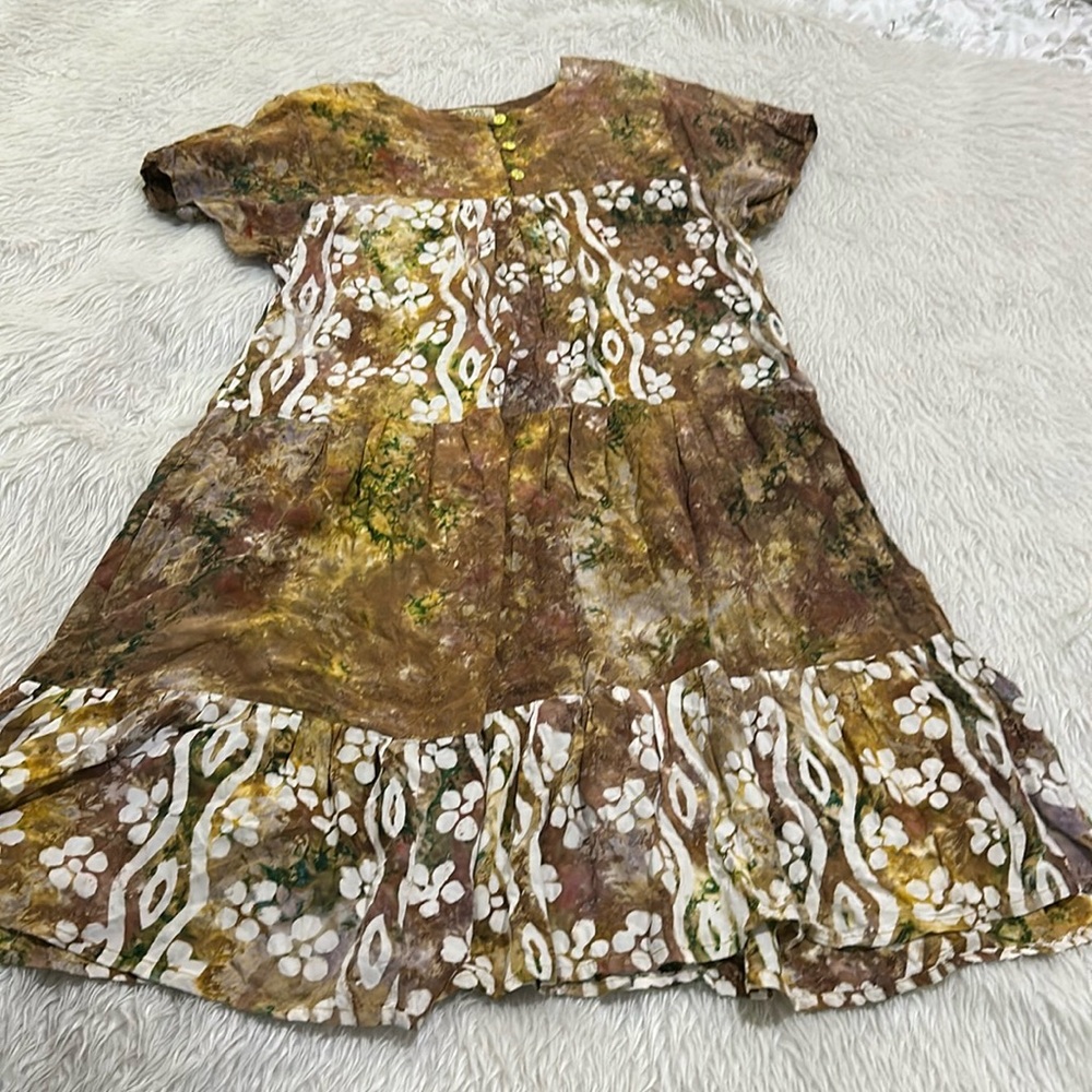 Lady cactus boho ruffle tie dye sun lounge dress size medium